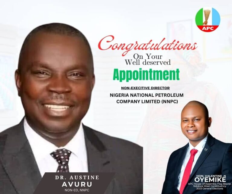 HON .OYEMIKE HAILS CHIEF AUSTIN AVURU’S APPOINTMENT TO NNPCL BOARD: A NEW DAWN FOR NDOKWA NATION