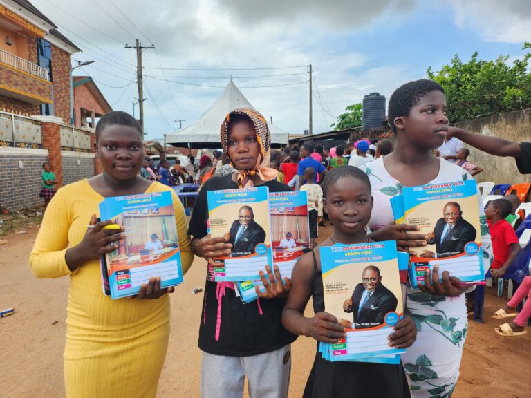 Acho Nonyalim Distributes over 10,000 Books and Educational Materials to Ibusa Students