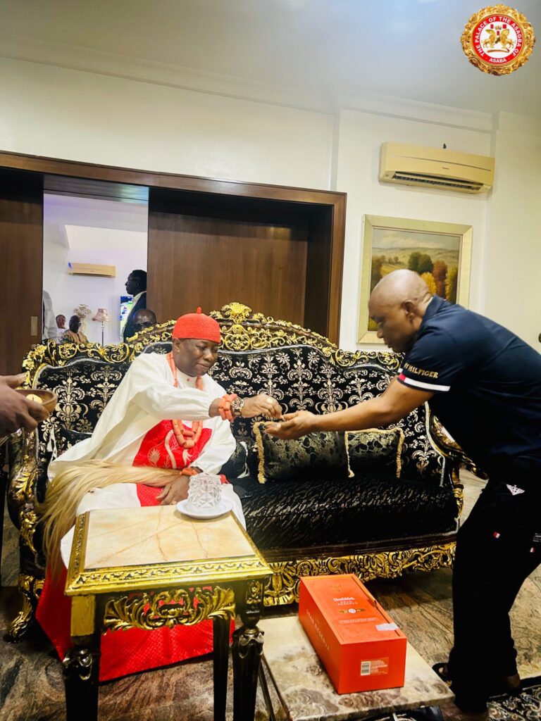Senator Nwaoboshi Hosts Asagba of Asaba, Prof. Epiphany Azinge