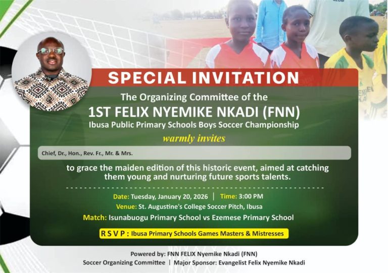 Ibusa Public Primary Schools Soccer Competition Kicks Off Tomorrow