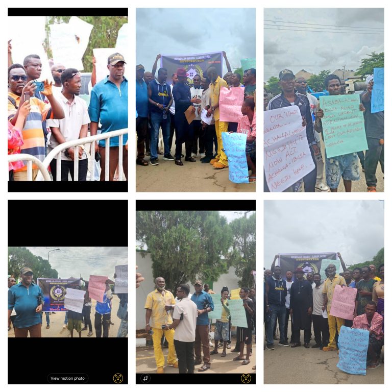 Achalla–Ibusa Community Protests at Delta Government House Over Abandoned Road Project