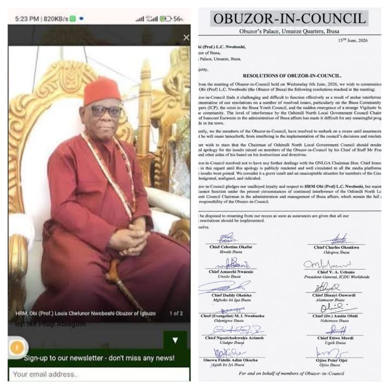 Tension Mounts in Igbuzo as Obuzor-in-Council Suspends Traditional Governance Activities